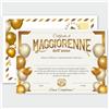 Certificato Maggiorenne Dell'Anno Con Busta - Modelli Ragazzo E Ragazza - Diplom