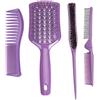 DEARMAMY Set Di 4 Pettini Per Viola - Pettini Da Barbiere Professionali Per Uomini E Donne - Include A Denti Larghi Districanti Pieghevoli E Per Lo Styling Per