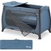 hauck Lettino Da Viaggio Play N Relax Center - Culla Neonato Da 0 Mesi Fino a 15 Kg - Box Bambini con Fasciatoio, Borsa e Apertura XL, Letto Pieghevole - Blu scuro