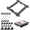 YAODHAOD Supporto per disco rigido in metallo per ventola da 8/12 cm - 2,5/3,5 pollici HDD/SSD impilabile, espansione di archiviazione salvaspazio per PC, NAS, Server (1)