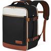 YOKGO Zaino Ryanair 40x30x20 Bagaglio a Mano 24L per Wizzair Vueling | Zaino da Viaggio,Aereo Cabina Borsa Laptop PC 15.6 ,Leggero Resistente,Trekking e Lavoro.Donna Uomo,Nero / Marrone / Bianco
