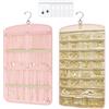 Aucuu Organizer per Gioielli da Appendere, Hanging Jewelry Organizer per Armadio, Storage Doppia Faccia per Gioielli, Porta Orecchini da Parete con 29 Tasche e 2 ganci a Forma di Onda