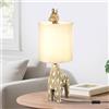 YESINTO Carino Giraffa Lampada da comodino,Lampada da Scrivania per Bambini Camera Da Letto Soggiorno Ufficio,56Cm,E26 E27,Beige Paralume in Tessuto,Interruttore a Pulsante,Oro Vintage Luce da Tavolo
