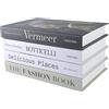 PTShadow 4 Pz Libri decorativi per l'arredamento della casa, nero e bianco decoro accenti libreria décor per la casa Sweet Stacked Books