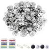 TTIAYAO 200 Paia Bottoni Automatici a Pressione,8MM Argento Bottoni Metallo Bottoni a Pressione Cucito Bottoni,Utilizzato per Riparare Vestiti e Camicie,Lavori Artigianali,Progetti fai da te e Borse