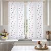 Home Tresor Coppia Tende per Interni a Vetro Semitrasparenti Mod. AUGUSTA B1 - Tendine Ricamate per Finestra e Portafinestra, Tessuto Leggero con Foglie, Montaggio con Astina, Misura 60x240 cm, Rosso
