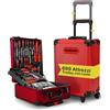WINTEM - Trolley Porta Attrezzi 699 Pezzi Inclusi, cassetta Attrezzi Completa, Acciaio Cromo-Vanadio (CR-V) - Ruote Silenziate, Manico Telescopico e 4 Vassoi Estraibili - Kit Utensili, Casa e Officina