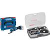 Bosch Professional 18V System Utensile multifunzione a batteria GOP 18V-34 (motore brushless, Vibration Control, incl. 1 lama, senza batteria/caricabatteria) + Bosch 5x Set di lame da taglio, 5 pz