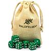 Waldfelsen 6, 12, 20, 30 o 50 dadi acrilici di alta qualità, 16 mm, 6 lati, set di accessori con sacchetto verde (6 pezzi), dadi da gioco