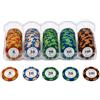 YIMINGOUFEI Set di 100 chip tonici con valore nominale, adatto per blackjack e giochi da casinò, 20 chip per valore nominale (5-10-20-50-100), scatola in acrilico inclusa