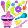 Lubibi Giocattoli da Spiaggia,Giochi Spiaggia Bambini,Secchiello Pieghevole,Stampi,Paletta,varietà di Accessori,Giocattoli da Spiaggia per Ragazzi Ragazze,Regali Estivi per Bambini,Set Giochi Estivi