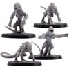 Forged Terrain Hounds of Tindalos - 4 miniature di mostri alieni | Creature in scala da 28 mm-34 mm | Miniature epiche | Base da 50 mm non attaccata | Figure in resina per giochi di ruolo e giochi di guerra