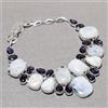 Collana gioielli moda pietra di luna arcobaleno pietra di luna ametista...