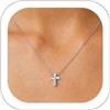 U7 Collana Donna Croce Argento Minimalista Leggera