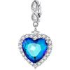 Teleye Charm in argento sterling 925 con ciondolo a forma di cuore del mare adatto per la collana del braccialetto Pandora