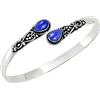 925 Silver Plated Bracciale rigido da donna con pietre naturali a forma di pera, placcato in argento Sterling 925, fatto a mano, con pietra portafortuna regolabile, regalo per matrimoni, anniversari, San Valentino