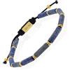 10:10 Bracciale Uomo Donna Pietre Naturali Lapislazzuli Acciaio Inox PVD Oro, Braccialetto Taglia Regolabile, Confezione Regalo Inclusa Made In Italy