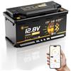 Li Think Batteria Litio LiFePO4 12V 140Ah H190 con Bluetooth, BMS 200A, Certificata ECE R10,CB/IEC 62619 BMS Integrato da 200A, max. 15000 Cicli, Protezione a Bassa Temperatura, per Camper