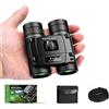 TravelHawk Binocolo 8 x 21 FMC, binocolo compatto per adulti e bambini, BAK4, prisma, impermeabile, piccolo birdwatching, caccia, viaggio, safari, con borsa per il trasporto e tracolla - nero