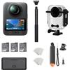 DJI Osmo 360 adventure Bundle per Sport Acquatici, Vlog camera 360° 8K con sensore da 1 '', custodia impermeabile, maniglia galleggiante, selfie stick invisibile 1,2 m, 3 batterie e hub di ricarica