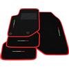 Somer Car Kit Tappetini Auto compatibili con Opel Corsa F 2019-2025 | Set Tappeti in Moquette, Bandiera Italia, bordo rosso, Tappeto auto su misura