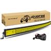 SKYWORLD Barra Led Fuoristrada Curva, 52 Pollici 132 cm 675W Barra Luce Led Con 12V Cablaggio Kit, Barra LED Per Auto Camion SUV ATV 4x4 Veicoli Faretti Fendinebbia, 3000K Giallo Luci di Lavoro