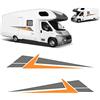 mural stickers Adesivi Decorativi per AMBEDUE Le FIANCATE - - - per Camper, FURGONI E Van - - - cod. 1201 (Arancione-Grigio)