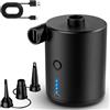 DASIAUTOEM Pompa ad aria elettrica, pompa a batteria da 4000 mAh con 3 ugelli, pompa ad aria elettrica portatile, pompa ad aria ricaricabile per materasso ad aria, gonfiaggio/svuotamento rapido