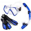 RSGXLFQZVAK Bombola Subacquea, Pinne Professionali for Adulti Occhiali da Sub Snorkeling Tuta in Tre Pezzi Maschera in Vetro Temperato Antiappannamento in Silicone,per Principianti(Noir)