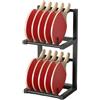 Generico Porta Racchetta Da Ping Pong Tavolo A 2 Livelli, Organizer For Accessori, Telaio In Acciaio, Capacità Di Carico 30 Kg, Può Contenere 10 Racchette For Sala Giochi