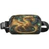 ISAOA Marsupio a tracolla, alla moda, marsupio con tracolla regolabile, motivo Dream Golden Dream Dragon, per allenamento, shopping, viaggi, escursionismo