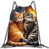 Generic Zaino con Coulisse Couple Cats Drawstring Backpack Grande capacità Sportiva Zainetto Pieghevole Sacca da Palestra per Viaggi Unisex Scuola