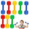 Whyzsjnclg Manubri per bambini da 8 pezzi in plastica ABS colorata per bambini e bambine, impugnatura antiscivolo Pratici pesi giocattolo fitness per la prima infanzia con suono