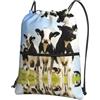 YYHHAOFA Cute cow Prints - Zaino con coulisse e cerniera, leggero, impermeabile, con tasca, per viaggi, sport, yoga