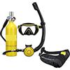 RSGXLFQZVAK Bombola Subacquea, Snorkel Subacqueo Rebreather Attrezzatura Portatile for Lo Snorkeling Profondo,per Principianti(Silverhead in Green Bottle)