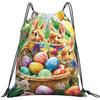Generic Zaino con Coulisse Easter Bunny Eggs Rabbit Borsa con Coulisse Leggero Sacca da Palestra Resistente Sacchetta Sportiva per Viaggi Unisex Spiaggia