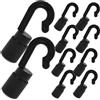 Toddmomy 10 Pezzi Ganci per Kayak e Barca in Pom Nero Leggeri e Resistenti per Corde Elastiche da 4-6mm Accessori per Ormeggio e Sicurezza Outdoor