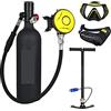 RSGXLFQZVAK Bombola Subacquea, Bombola di Ossigeno for Immersioni Subacquee capacità 1L Respiratore Portatile for,per Principianti(Green Bottle Silver Head)