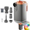 Generic Pompa ad Aria Portatile per Gonfiabili con Luce da Campeggio, Mini Pompa Elettrica per Materasso ad Aria, Pompa di Gonfiaggio e Sgonfiaggio con 5 Ugelli, per Galleggianti da Piscina, Sacchetti S Gray