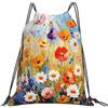 Generic Zaino con Coulisse Colorful Wild Flowers Sacchetta Sportiva Resistente Drawstring Backpack Pieghevole Borsa con Coulisse per Scuola Spiaggia Unisex