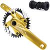 LHHL Set di pedivelle for Bicicletta Integrate Cave da 170 mm Guarnitura in Lega di Alluminio Mountain 34T / 36T Guarnitura Integrata Cava con Corona Stretta e Larga con Movimento Centrale(Black,34t)