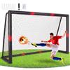 MINENICE Porta da Calcio Grande per Bambini e Adulti, Porta Calcio da Giardino con Rete e Protezione Imbottita Antiurto, Set da Esterno con Pallone e Pompa per Allenamento e Tempo Libero