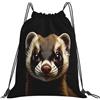 Generic Zaino con Coulisse Ferrets Print Borsa con Coulisse Pieghevole Sacchetta Sportiva Grande capacità Drawstring Backpack per Viaggi Unisex Spiaggia