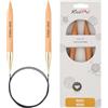 KnitPro Basix - Ferri circolari 100 cm x 15 mm, Colore: Betulla