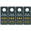 Faittoo Meeting in Progress, Do Not Disturb Door Hanger Sign - Confezione da 4 cartelli double face 8,9 x 22,1 cm in PVC plastica perfetta per ufficio, casa, clinica, hotel e consulenza