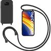 GoodcAcy Cover con Collana per Xiaomi Mi Poco X3 Pro/X3 NFC,Custodia Silicone Liquido con cordini,Custodie con Regolabile Collana Antiurto AntiGraffio Case con Laccio Tracolla per Mi Poco X3 Pro/X3 NFC,Nero