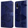 DENDICO Cover per Huawei P30, Portafoglio Custodia in PU Pelle per Huawei P30, Antiurto Cover a Libro con Slot per Carte, Blu