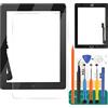 SRJTEK per iPad 3 Touch Screen Digitizer Vetro di Ricambio per iPad 3 3rd Gen A1416 A1403 A1430 Touch Display Panel Kit Parti di Riparazione, con Pulsante Home (Non Includere LCD) (Nero)