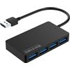 Generico Hub USB,Adattatore Dati USB 3.0 a 4 Porte | Adattatore Divisore Hub Portatile Per Notebook | Per Telefono Unità Flash Laptop Stampante Tastiera Console Fotocamera Mouse Ufficio Viaggio Casa
