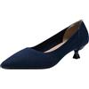 CRETUAO Décolleté in Maglia con Fondo Morbido con Tacco Gattino da Donna,Scarpe A Punta Comode con Tacco Basso alla Moda,Décolleté Classici per Abiti da Cerimonia Nuziale in Maglia,Blu,39 EU